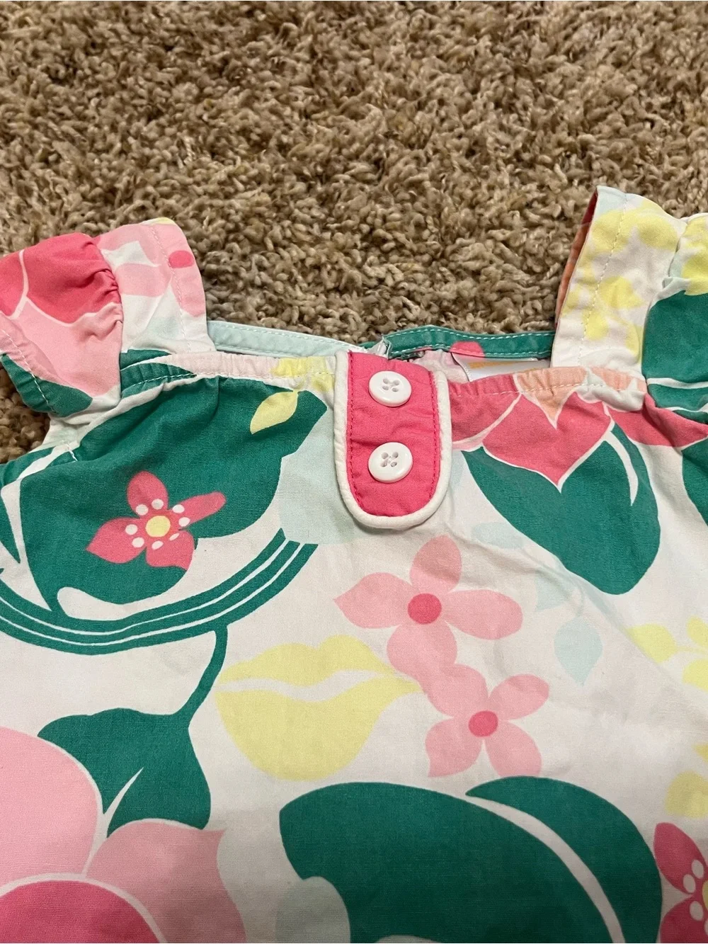 Gymboree Pink, Green & White Floral Sundress